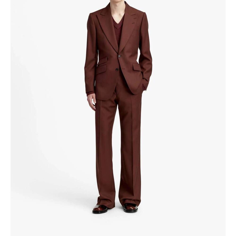 NEW TIGER OF SWEDEN tyler straight leg trousers in warm chocolate